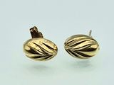 pair of yellow gold plated stud earrings with wavy design
