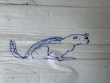 a drawing of a cat on a piece of paper