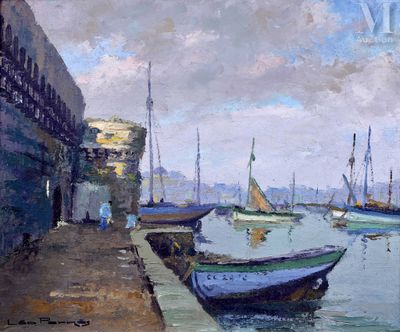 Léopold PERNES (1912-1980) Les bateaux dans le port