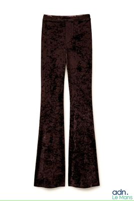 women ' s brown velvet bell bottom pants