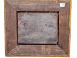 an old wooden picture frame with a piece of wood sticking out of it