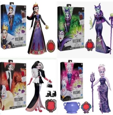 Lot de 4 poupées Disney Les Villains à collectionner avec to…