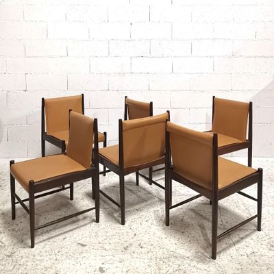 Set de 6 chaises modèle Cantu, design Sergio Rodrigues,  production Br