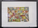 painting of a map of the city of new york in a black frame