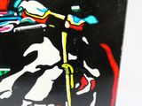 a picture of a painting of a man on a horse