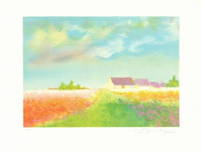 Claude MANOUKIAN (1936-) - Le hameau, Lithographie justifiée…