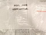 a plastic bag of pool liners on a blue table