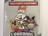 a close up of a pack of pokemon trading cards on a table