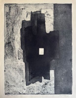 une image représentant une peinture en noir et blanc avec un carré au centre