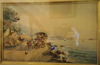 EMILE HENRY (1842-1920) Diligence sur la corniche à Marseill…