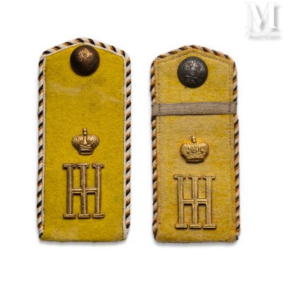two military badges are shown on a white background