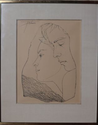 dessin représentant un homme et une femme qui se regardent