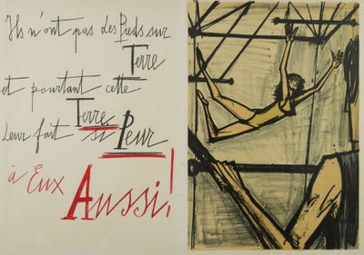 Bernard BUFFET (1928 - 1999). Les trapézistes.