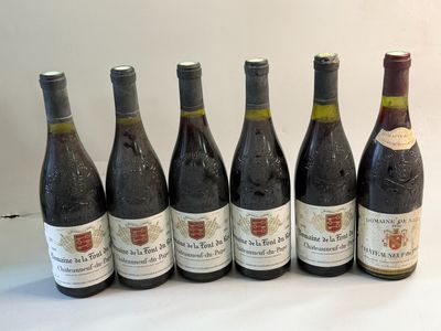 6 boteilles 5 bts CDP 1990 Domaine de la Font du Roi et 1 bt…