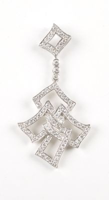 Pendentif en or gris (750 millièmes) serti de pierres d'imit…