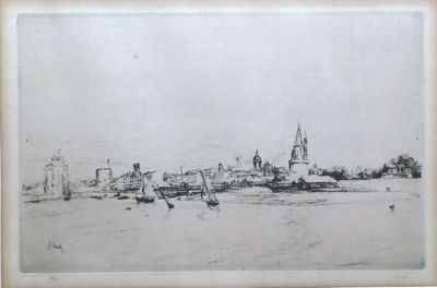 Gustave LEHEUTRE(1861-1932) "Vue du chenal et du Vieux Port …