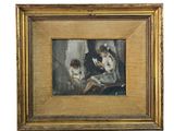 an image of a painting of two women sitting on a couch