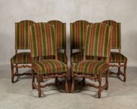 Suite de six chaises en bois naturel à haut dossier cintré e…