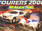 a close up of a box with a car and a car on it
