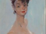 an image of a painting of a woman in a white dress