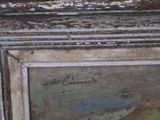 an image of a painting of a man with a hat on a ledge