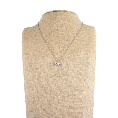 Travail français Pendentif en or gris 750‰ et deux diamants …