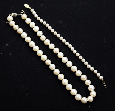 Ensemble comprenant COLLIER shoker de perles de culture Cham…