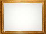 a gold framed mirror on a white background