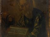 une image représentant un tableau où l'on voit un homme tenant un livre
