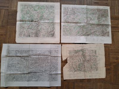 CARTES GEOGRAPHIQUES - Lot de 4 cartes : Dijon, Vézoul, Metz…