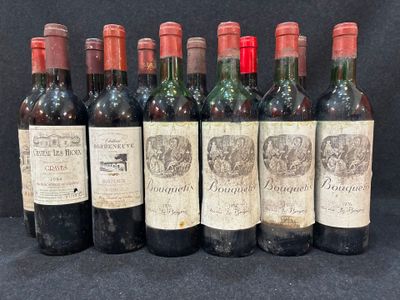 six bouteilles de vin sont alignées sur un fond noir