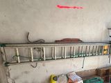 a garage with a shelf and a lot of items