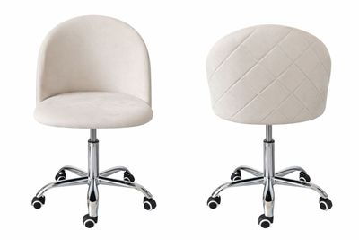 Lot de 4 chaises de bureau sur roulettes velours couleur cha…