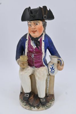 Pichet anthropomorphe Jacquot ou Toby en faïence polychrome …