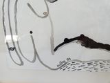 une photo d'une photo d'un oiseau accrochée au mur