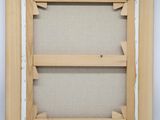 an empty wooden frame with a screw and screw on it