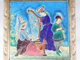 une image représentant un tableau où l'on voit une femme jouant de la harpe