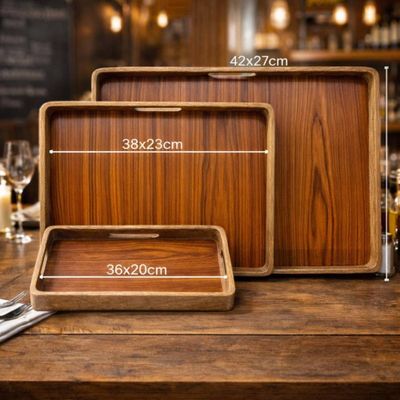 Lot de 10 paquets de 3 sets de plateaux encastrables en bois…