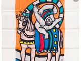 tableau aux couleurs vives représentant un homme à cheval avec une femme à ses côtés