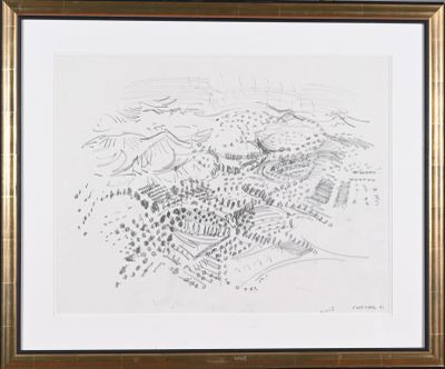 André COTTAVOZ (1922-2012) Paysage aux collines