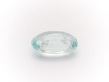 a close up of a faceted aquamarine gemstone on a white background