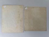 an image of two pieces of paper with stickers on them