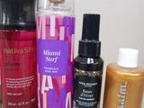 many different types of hair products sitting on a table