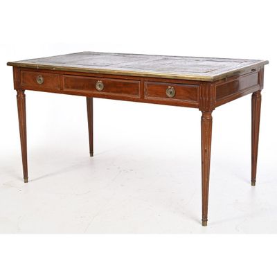 an image of a desk with marble top and legs