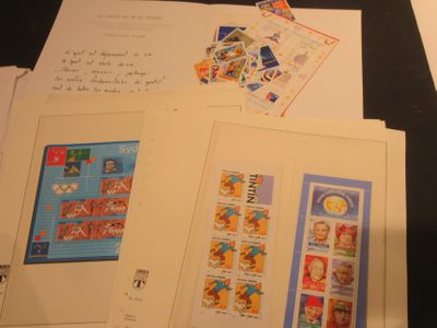 a lot of different stamps on a table