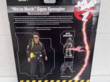 the back of a ghostbusters action figure in a package