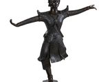 an image of a bronze statue of a woman with her arms outstretched