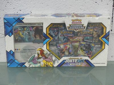 a box of pokemon cards sitting on a table