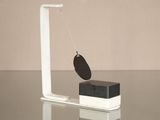 a black and white object that is on a table