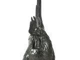 black bird figurine on a white background with a white background